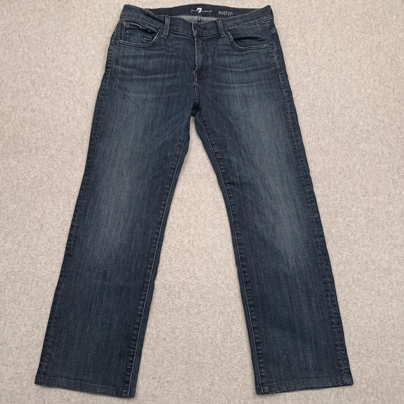 7 For All Mankind Jeans Men's 31 (32x29) Austyn Straight Leg Medium Wash Denim - Picture 1 of 10